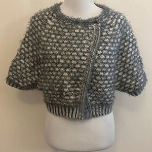 Anthropologie Moth Wool Angora Blend Gary & White Cropped Shrug Size Small